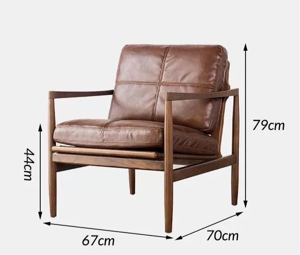 Charles Occasional Armchair - Leather / Ashwood