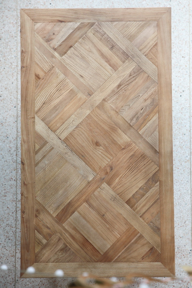 Nordic Elegance - Solid Recycled Elm Wood Dining Table